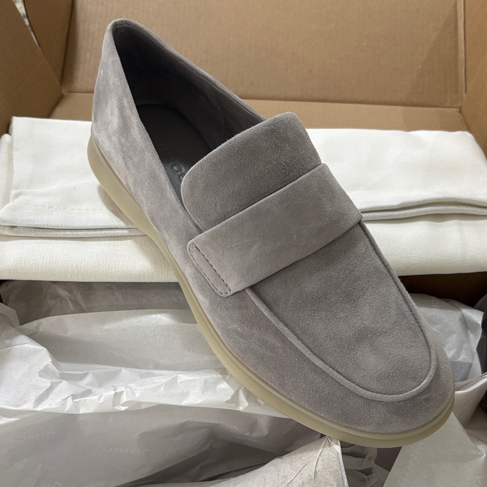 NWB Vince Light Gray Suede Men's Loafers